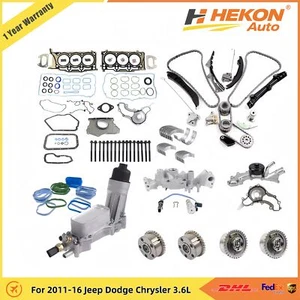 Head Gasket Set Timing Chain Water Oil Pump For 2011-16 Jeep Dodge Chrysler 3.6L - Picture 1 of 20