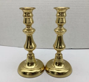 Set 2 Baldwin Solid Brass Candlestick Holders 8” Heavy - Picture 1 of 8