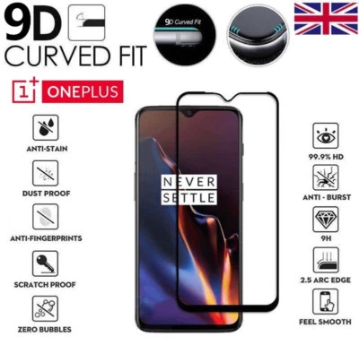 For OnePlus 9 Pro Nord 8 7T 6T Full Cover Curved Tempered Glass Screen Protector - Image 1 of 4