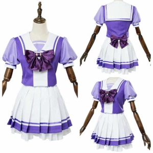 Uma Musume Pretty Derby Cosplay Costume School Uniform Purple Dress Suit - Picture 1 of 6