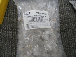 New Klein Tools Vdv826-763 Pass-Thru™ Modular Data Plugs, Cat6, 200-Pack - Picture 1 of 1