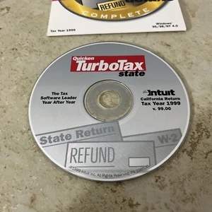 Intuit Quicken Turbotax State California Return Tax Year 1999 V99.00 Disk Only - Picture 1 of 3