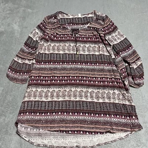 Top túnica Billabong para mujer pequeño manga larga cuello redondo borlas boho playa surf - Imagen 1 de 7