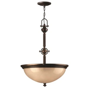 Lampada Sospensione Soffitto Luce a Acciaio Vetro Bronzo D 53,3cm Sala Pranzo - Foto 1 di 1