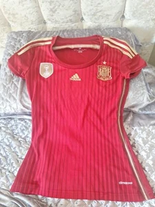 Ladies SPAIN NATIONAL TEAM 2014-2015 HOME FOOTBALL SHIRT JERSEY CAMISETA Fifa - Picture 1 of 9