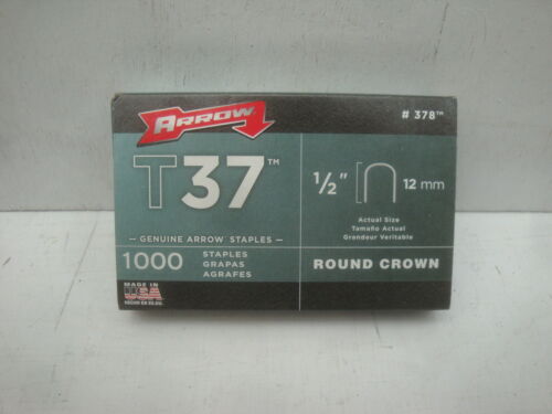 PACK OF 1000 X 12MM 1/2" ARROW T-37 T37 ROUND CROWN WIRE AND CABLE STAPLES