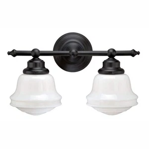 VAXCEL Huntley 16 In. W 2-Light Oil Rubbed Bronze Vanity Light Fixture Farmhouse - Picture 1 of 10