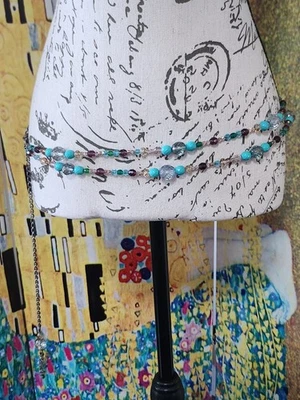 Cinturón o collar ajustable vintage Twiggy para Neiman Marcus con cuentas BOHO  Foto 1 de 4