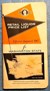 1967 Washington State Liquor Price List 57pg. Booklet~ Alcohol Whiskey Vodka Gin - Foto 1 di 7
