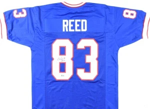 Andre Reed Autographed Blue Pro Style Jersey w/HOF - Beckett W Hologram *Black - Picture 1 of 3