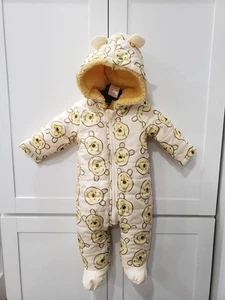 Disney Baby Infant Winnie the Pooh Snowsuit Soft Size 3-6 Months zippered coat - Picture 1 of 12