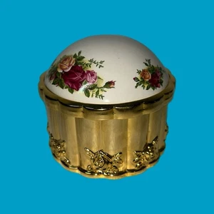 Godinger Silber Art Co Old Country Rosen Schmuckkästchen Gold - Bild 1 von 7