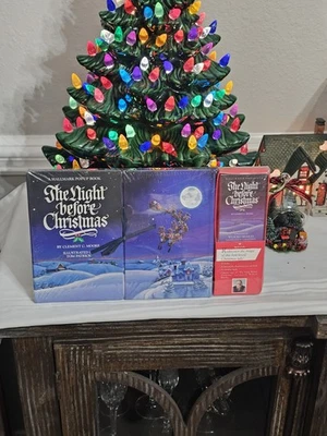 The Night Before Christmas Hallmark Pop-Up Cassette Color Book 1988 SEALED Moore - Image 1 of 4