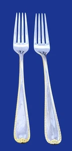 Gorham GOLDEN RIBBON EDGE Stainless - Set of 2 Salad Forks 7" - Picture 1 of 1