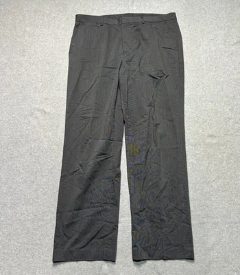 Calvin Klein Dress Pants Mens 34 X 30 Charcoal Gray Straight Fit Flat Front - Image 1 of 4
