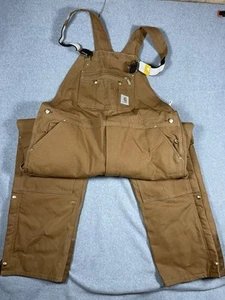 Carhartt R41 Duck Zip-to-Thigh Bib Herren Overall Quilt, 44 x 32 inch - Braun - Bild 1 von 10