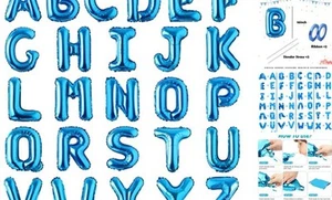 Letter Balloons 16 Inch Mylar Foil Alphabet Letter A-Z Balloons Set for Blue - Picture 1 of 5