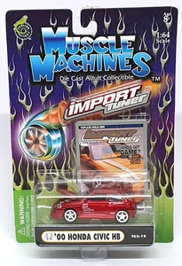 Muscle Machines 1/64 Scale 71181 T02-19 - 2000 Honda Civic HB - Red - Picture 1 of 5