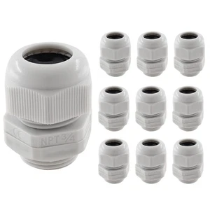 10 Pcs 3/4 Inch NPT Cable Glands Cord Grips Nylon Strain Relief Wire Glands - Picture 1 of 5