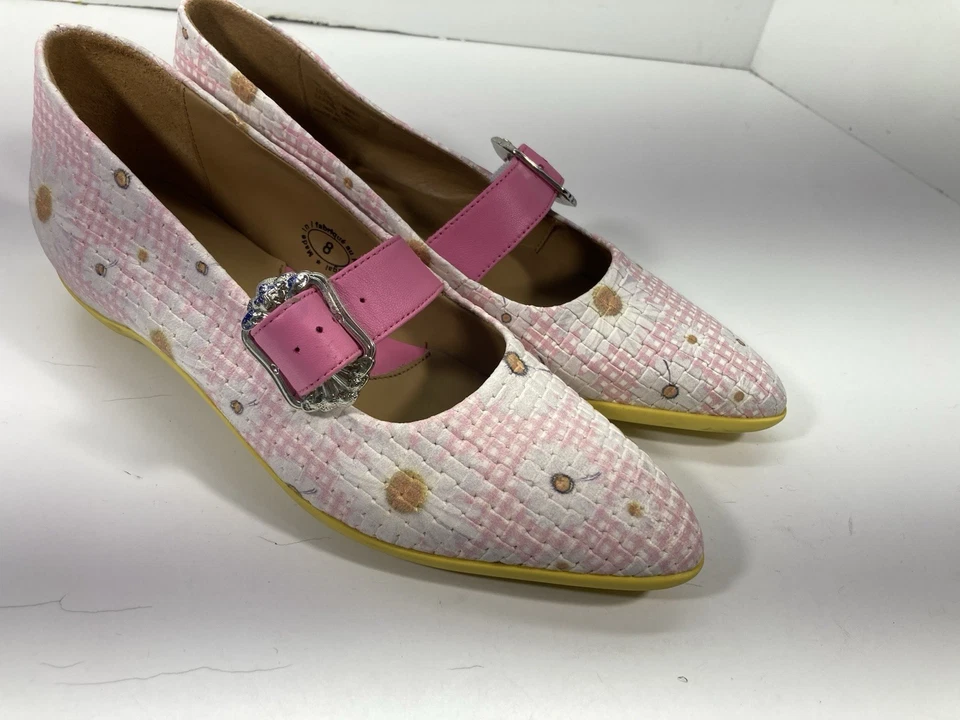 Sapato Plano Feminino Fluevog Power Up Zeal Mary Jane 8 Couro Rosa Fivela Daisey - Imagem 1 de 4