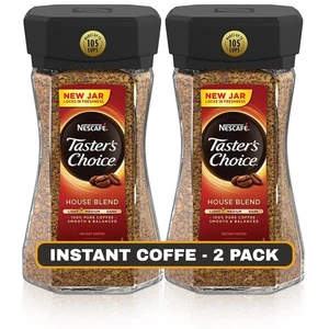 NESCAFÉ Taster's Choice Caffè Istantaneo, Tostatura Media Leggera, Miscela Casa, 2 Barattoli - Foto 1 di 4