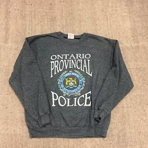 Vintage Ontario Provincial Police Sweatshirt Mens Large Gray 1990s Brooks - Picture 1 of 8