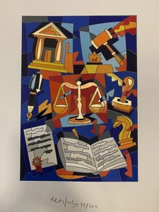 serigrafia Ugo Nespolo Misura 35x50 - Foto 1 di 3