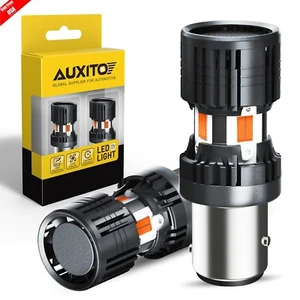 AUXITO 8-LED 2057 1157 7528 Front Turn Signal Light Bulbs Amber Yellow Blinker - Foto 1 di 25