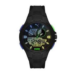 Wristwatch PUMA BOLD P5084 Silicone Black Digital Chrono Alarm Anadigit