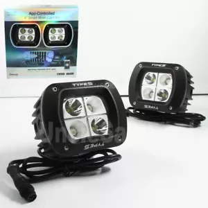 TYPE S 49 COLOR APP CONTROL 4" LED OFF ROAD WORK PODS FLOOD SPOT LIGHT KIT PAIR - Bild 1 von 7