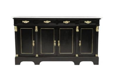 Empire Buffet with Marble Top and original Brass Hardware - Image 1 of 4