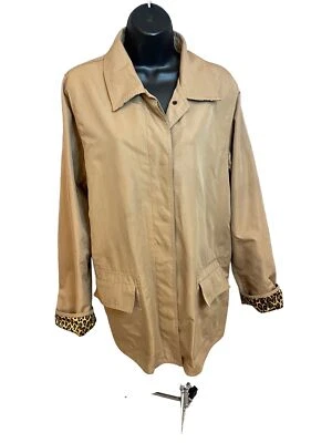 Gabardina Dennis Basso Bronceada Longitud Media Estampado Animal Talla L Foto 1 de 4