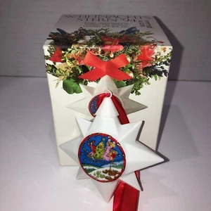 Vintage Hutschenreuther 1994 Weihnachtsstern Ornament Germany Weihnachten - Bild 1 von 4