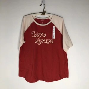 Sonoma Love Always Women’s Size XXL Raglan T-shirt Baseball Valentine’s Day NWT - Picture 1 of 5
