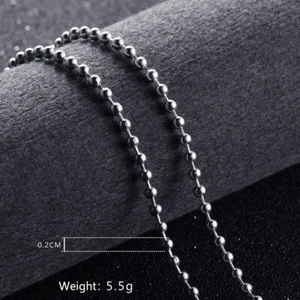 925 Silver Plated Beads Chain Necklace w/ Men's Women's Jewelry 16-24" - Picture 1 of 3