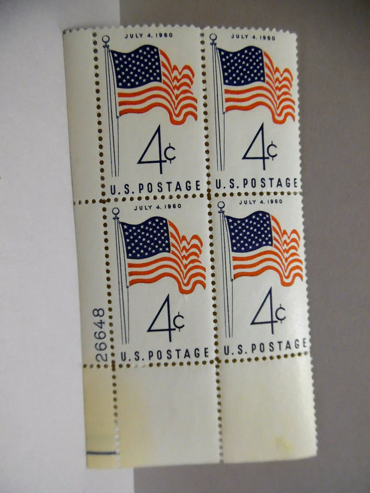 SCOTT STAMP # 1153 FIFTY STAR FLAG 4 CENT PLATE BLOCK - MNH - Image 1 of 1