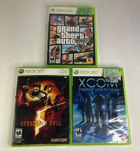 Lot of 3 Microsoft Xbox 360 Games: Grand Theft Auto V, Resident Evil 5 & XCOM - Picture 1 of 3