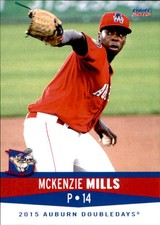 2015 Auburn Doubledays Choice #18 McKenzie Mills Marietta Georgia Baseball Card
