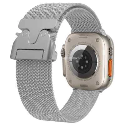 Correa de reloj milanesa de acero inoxidable para Apple Watch 10 11 Ultra 3 2 49 46/45 Foto 1 de 4