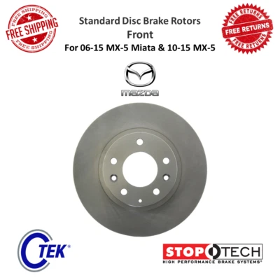 StopTech C-Tek Standard Disc Brake Rotor Front Vented For 06-15 Mazda MX-5 Miata - Image 1 of 4