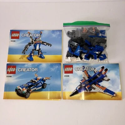 Lego Creator 3-in-1 Thunder Wings 31008 Robot Car Jet Complete Manuals No Box - Image 1 of 3