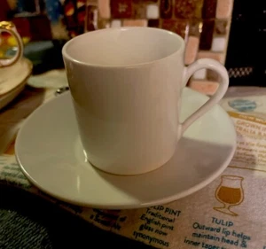 Demitasse Japanese Cup And Saucer White - Picture 1 of 4