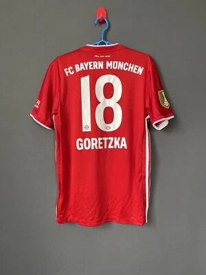 Camisa de futebol masculina Adidas FR8358 Goretzka Bayern Munich tamanho G 2020/21 - Imagem 1 de 4