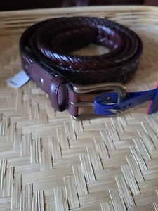 New Tommy Hilfiger Braided Belt Brown Buckle 1.5" wide Sz 54-56 - Picture 1 of 5