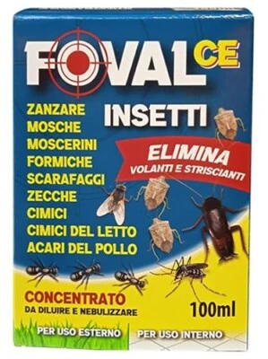 ADAMA KOLLANT Insetticida concentrato disinfestazione mosche zanzare ADAMA Foval CE 100 ml.