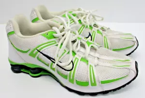 Scarpe da corsa NIKE Shox 347522-111 bianche e verdi NEON sneakers donna taglia 8,5 - Foto 1 di 11