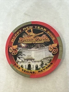 $5 monte carlo happy new year casino chip las vegas super rare, Never Played!!! - Picture 1 of 12