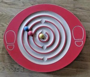 🧒👧Kinder Balance Board - Wackelbrett mit Kugel-Labyrinth - Holz Trackboard rot - Bild 1 von 5
