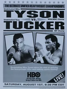 Mike Tyson Vs Tony Tucker Vintage 1987 HBO Boxing Original Print Ad 8.5 x 11" - Picture 1 of 6