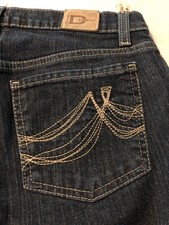 DKNY Women's Jeans Dark Blue Times Square Flare Stretch Junior Size 7 X 32
